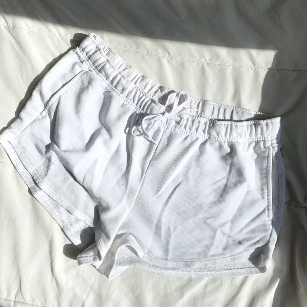 White women’s puma shorts